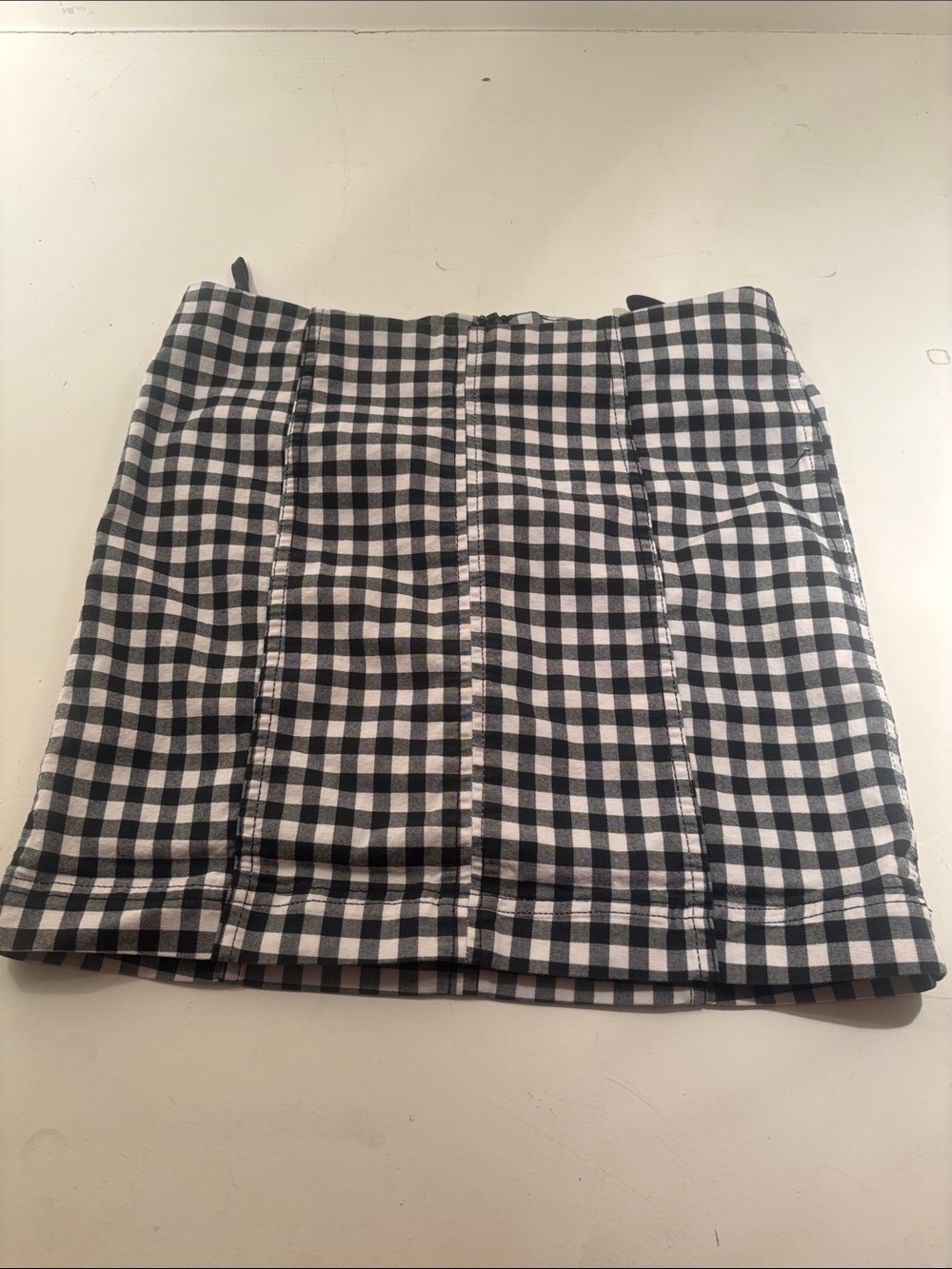 Free People Black & White Gingham Mini Skirt